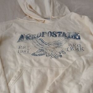 Aeropostale White Hoodie with Blue Eagle Design